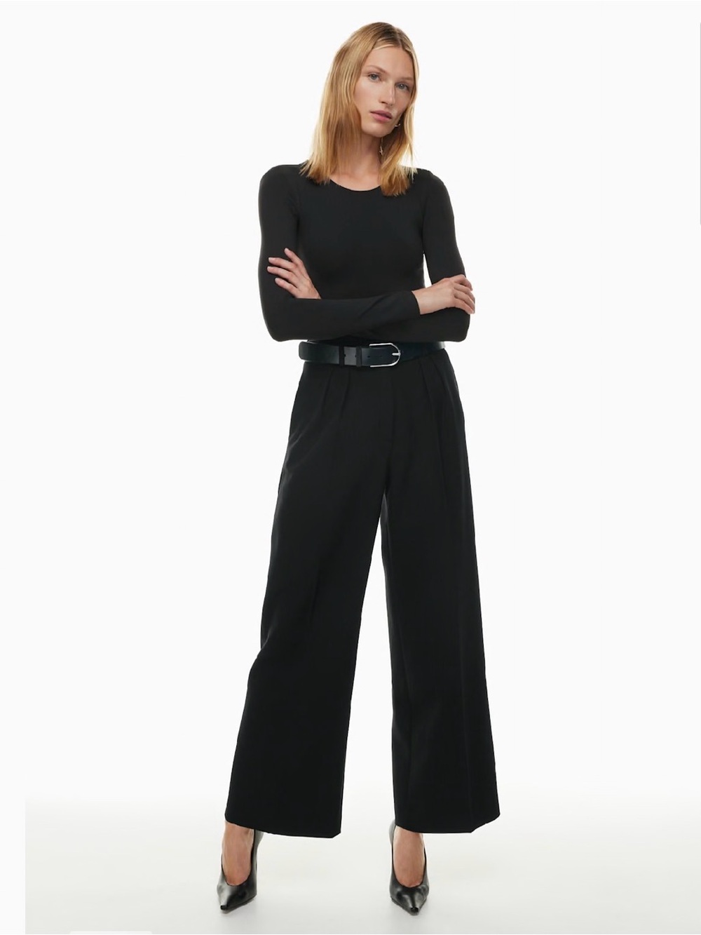 Babaton Black Contour Long Sleeve Bodysuit